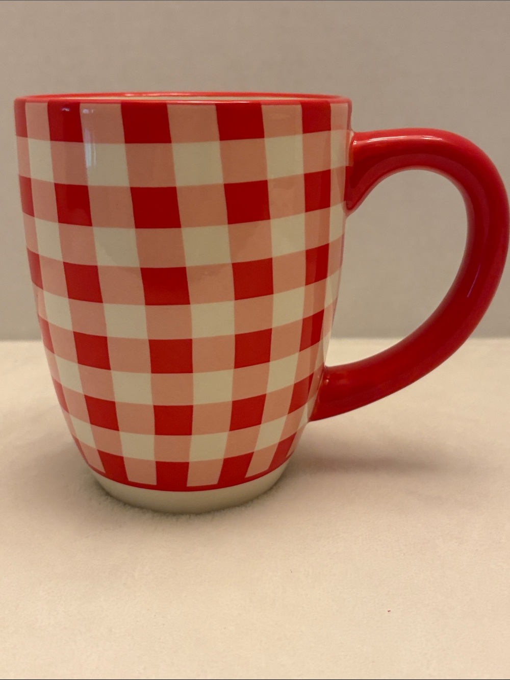 Pioneer Woman Charming Check Red and White Jumbo Latte Mug